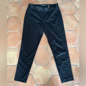 Karl Lagerfeld | Satin-trim tapered trousers in black | sz 8